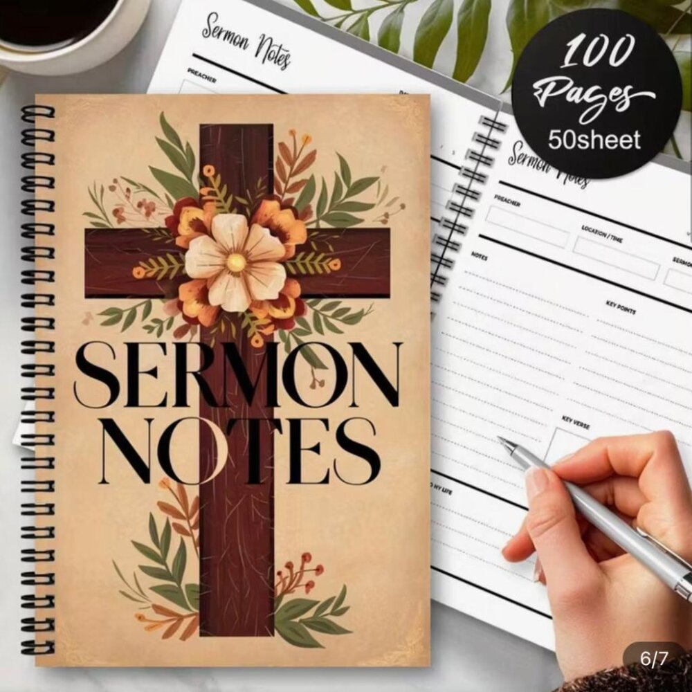 NEW - Sermon Notes Church Notes Weekly Reflections Memory & Reflection 100 PGS - Picture 2 of 4